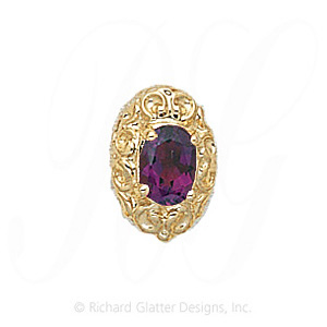 GS148 AMY - 14 Karat Gold Amethyst Slide 